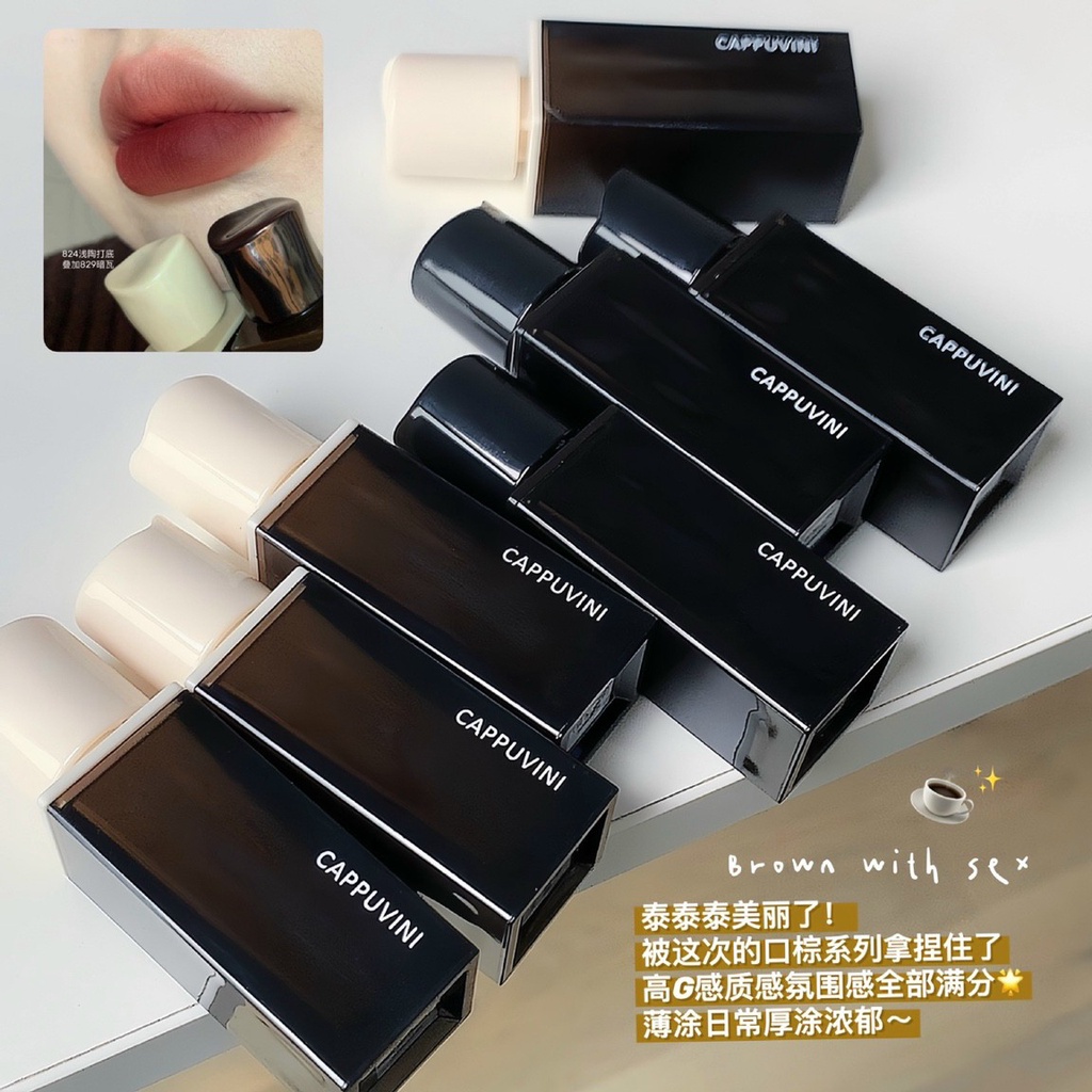 Son kem lì Capuvini màu đen | Shopee Việt Nam