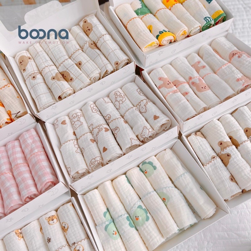 khăn sữa Mipbi, Boona, Koala cao cấp ( 5,6 chiếc / hộp ) | Shopee Việt Nam