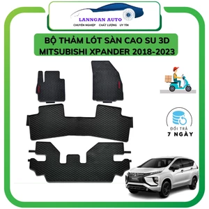 Thảm lót sàn ô tô Mitsubishi Xpander 2018-2022 HÀNG THƯỜNG, bộ trải sàn 3 hàng ghế đúc 3D PVC , dễ dàng vệ sinh
