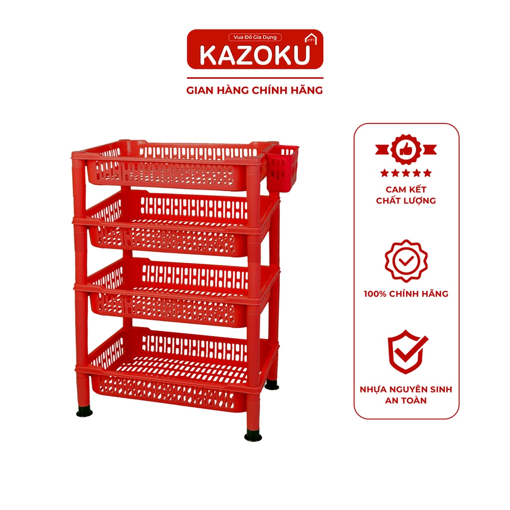 Kệ Chén, Bát Nhựa - 44cm x 31cm - 2 Tầng/ 3 Tầng/ 4Tầng - Cao Cấp KAZOKU - [KN]