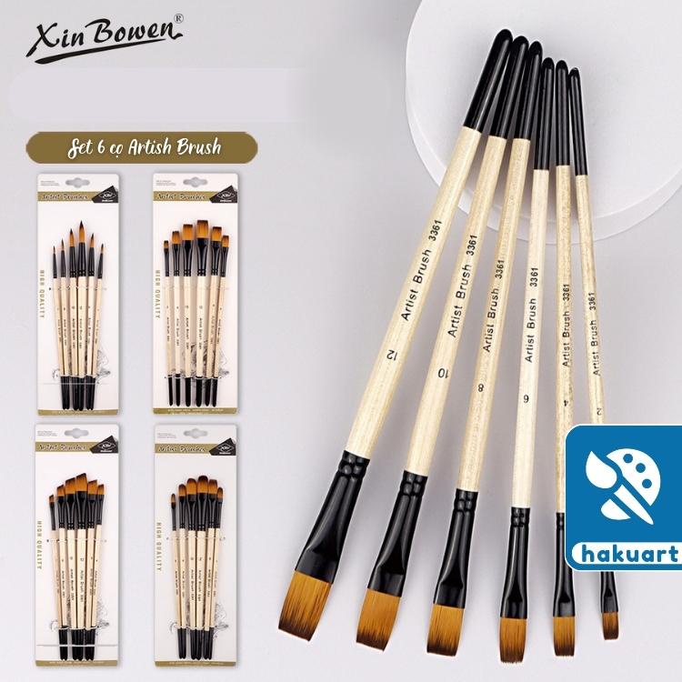 Bộ cọ vẽ 6 cây Xinbowen Artish Brush HB3361 Họa Cụ Hakuart Shopee