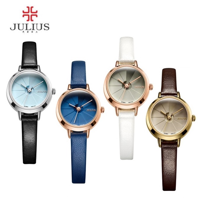 Đồng hồ nữ dây da Julius Ja-979 nâu