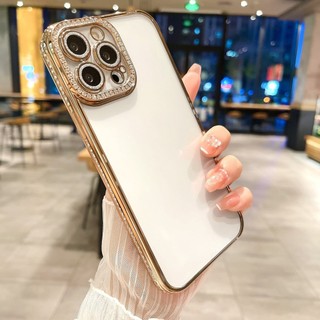 Ốp Meiruyi dẻo mềm đính đá bảo vệ camera nhũ lấp lánh dành cho iphone 13promax 14pro 14promax