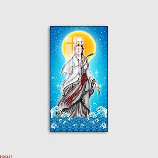 Tranh Treo Tường Quan Âm Bồ Tát 02 - Tranh Laminate Tráng Gương (50x100cm)