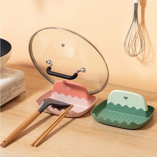 Khay Kệ Nhựa Để Vung Nồi,Muôi Đũa Thìa Đa Năng ,Giá Kê Dụng Cụ Nhà Bếp Tiện Lợi { H }