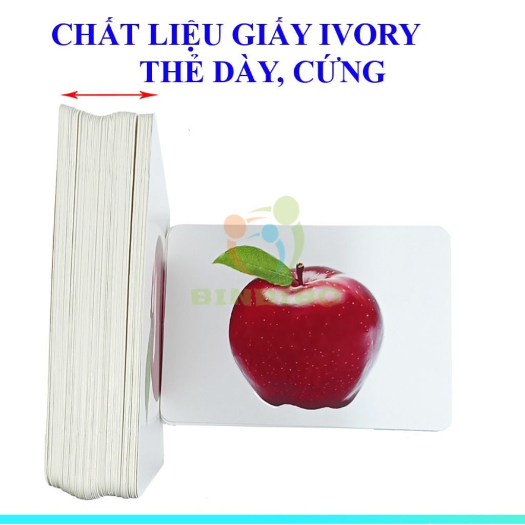 Thẻ học thông minh cho bé size to A5 15x21cm giúp bé phát triển trí tuệ - Binbibo