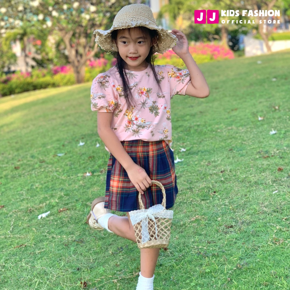 Set quần áo thời trang cho bé gái cao cấp họa tiết năng động thoải mái JJ Kids
