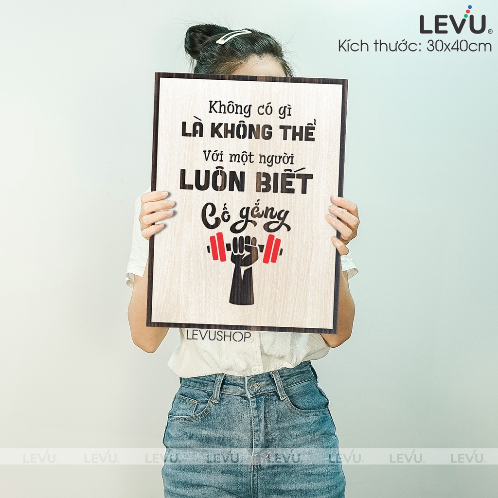 Tranh Decor tạo động lực theo tên slogan những câu nói hay LEVU023