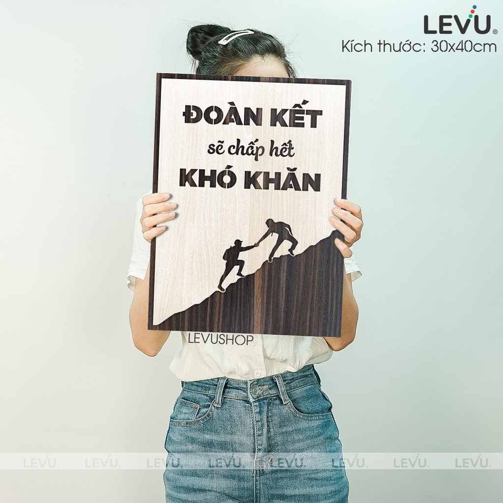 Tranh Tạo Động Lực Gỗ LEVU058 nâng cao tinh thần làm việc nhóm
