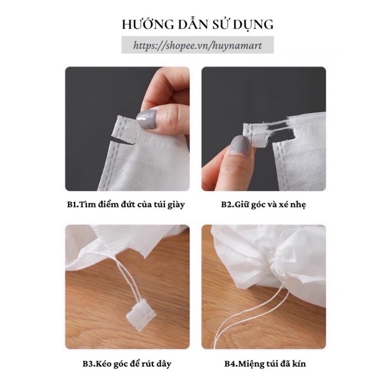 (sỉ 900d) Combo 25-50 túi đựng giày vải không dệt đa năng, túi giữ gìn giày miệng dây rút