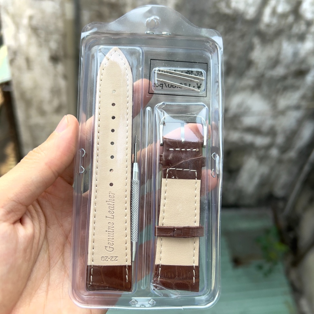 Dây da đồng hồ nam nữ 12/14/16/18/20/22/24mm tặng kèm chốt và dụng cụ tháo lắp giá rẻ | BigBuy360 - bigbuy360.vn