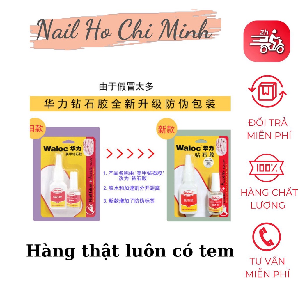 [CHÍNH HÃNG] Keo dán móng Waloc chính hãng hàng loại 1 - keo bê tông đa năng chuyên dụng cho dân làm móng