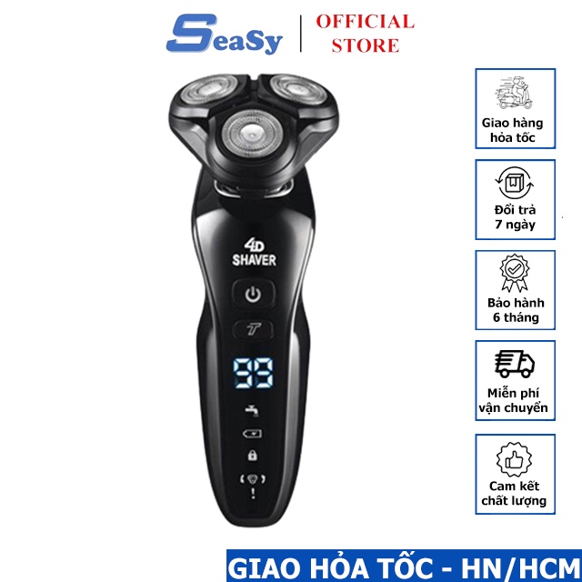 Máy cạo râu đa năng SeaSy SS13 4in1 thiết kế 3 lưỡi kép chống nước IPX 7 dành cho nam giới