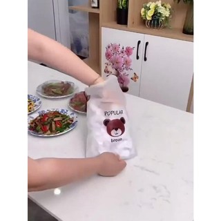 COMBO màng bọc thực phẩm PE túi gấu có chun bọc đồ ăn co giãn