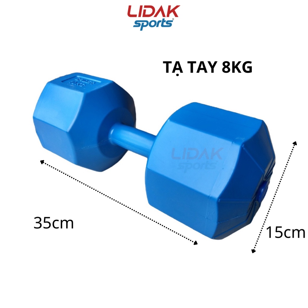 Ảnh Tạ tay LIDAK 5kg 7kg 8kg bát giác có lõi thép chống gãy siêu bền , tạ tập tay tại nhà bọc nhựa đặc ruột - LIDAK SPORT 4