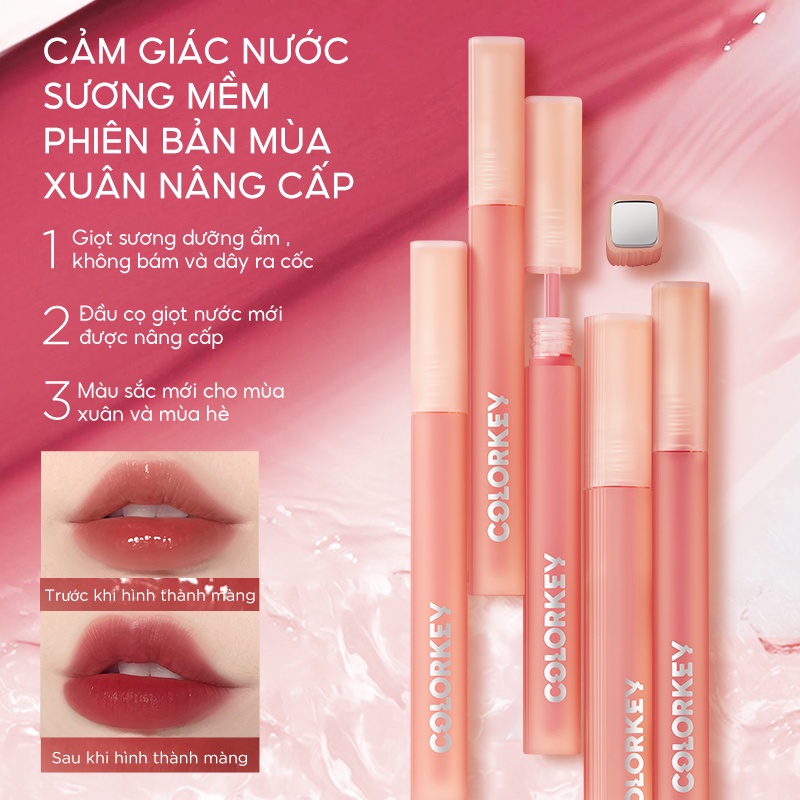Ảnh Son tint bóng COLORKEY dưỡng ẩm trong suốt mềm mại lâu trôi độ ấm vừa vặn không dính có sắc tố cao 3