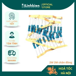 Điện trở 2M 2W chân đồng 1% túi 20 chất lượng cao