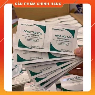 Hộp 100 miếng bông tẩm cồn sát khuẩn, bông tẩm cồn y tế, cồn khô Alcohol Pads dùng trong y tế và làm đẹp, làm móng