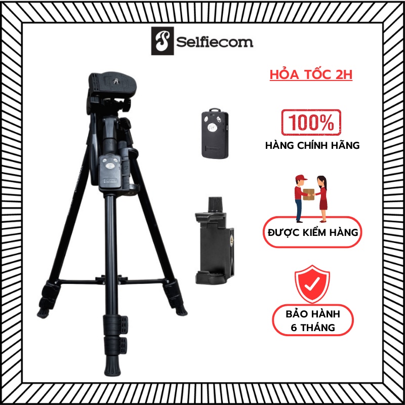 (Hàng Mới) Tripod - Chân đế điện thoại/ máy ảnh Yunteng VCT 5208RM và kèm theo remote