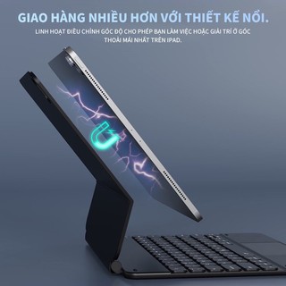 GOOJODOQ Bàn Phím Bluetooth Magic Cho iPad Pro 11 12.9 Air 4 5 Gen 10th 10.9 Ốp Lưng Bàn Di Chuột Không Dây