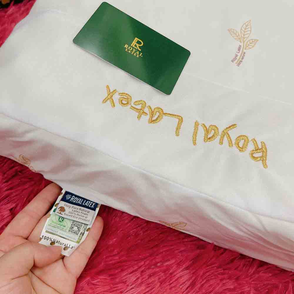Gối cao su non thiên nhiên royal latex chính hãng TOPAZ nhập khẩu thiết kế lượn sóng có gai massage giúp bạn ngủ ngon