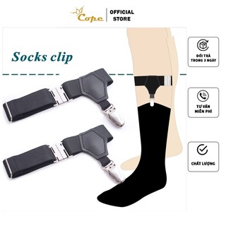 Kẹp tất/Nịt vớ tất màu đen co giãn có thể điều chỉnh thời trang nam nữ COPE88