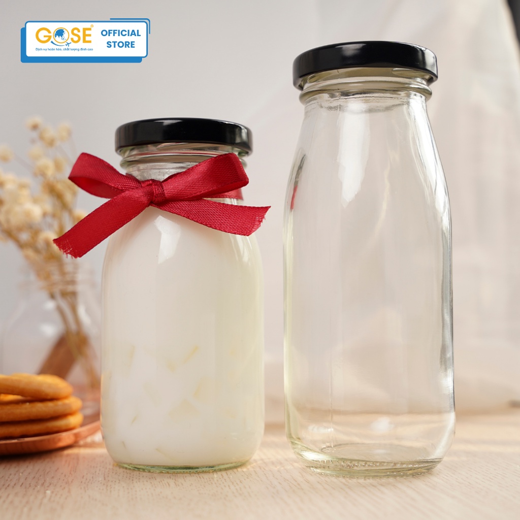 Ảnh Lọ thủy tinh đựng sữa GOSE chai đựng nước ép sinh tố đồ uống handmade đủ kích cỡ 3