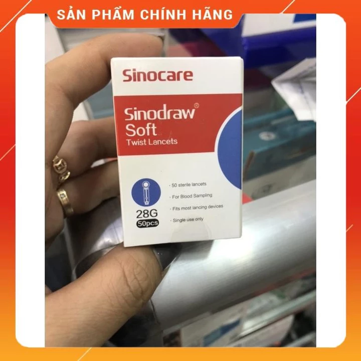 Kim chích lấy máu 4 cạnh đầu tròn dùng cho máy thử đường huyết , tiểu đường Sinocare (hộp 50 kim)