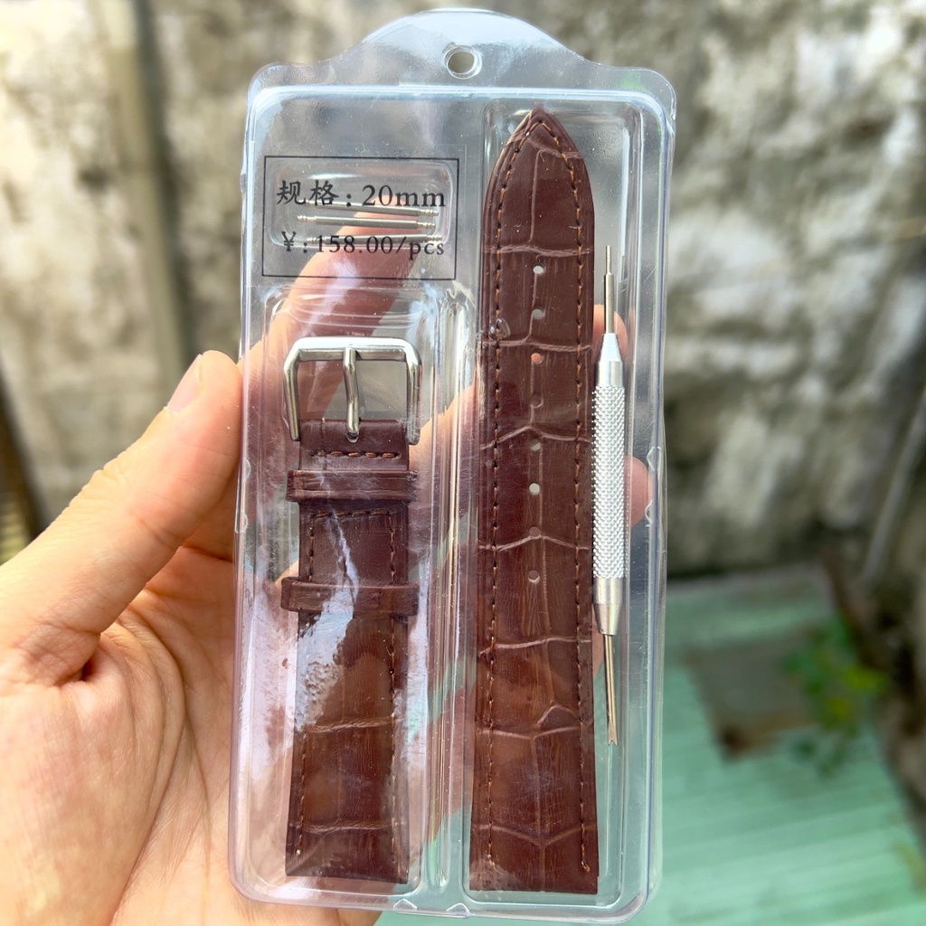 Dây da đồng hồ nam nữ 12/14/16/18/20/22/24mm tặng kèm chốt và dụng cụ tháo lắp giá rẻ | BigBuy360 - bigbuy360.vn