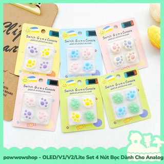 [Sẵn VN - Hỏa Tốc] Oled/V1/V2/Lite Set 4 Nút Bọc Dành Cho Analog Joycon Nintendo Switch Phong Cách Cat Paw