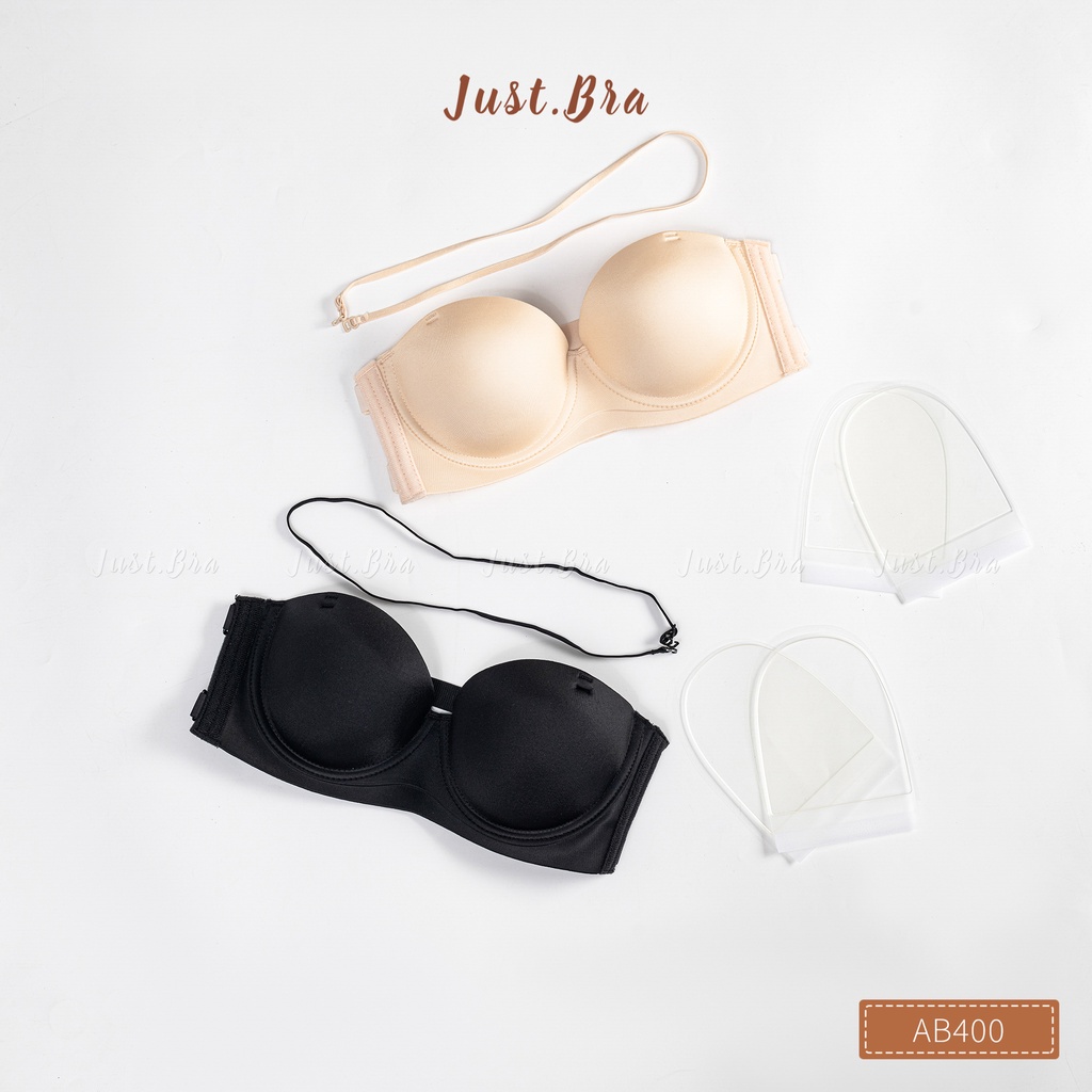 Combo 2 áo ngực quây có gọng Just Bra mút vừa dày nâng đẩy ngực, 3 kiểu mặc COMBO2 AB400 spe