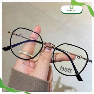 Mắt kính gọng tròn, kính chống tia uv chât liệu kim loại phong cách retro - Happy Life 4U