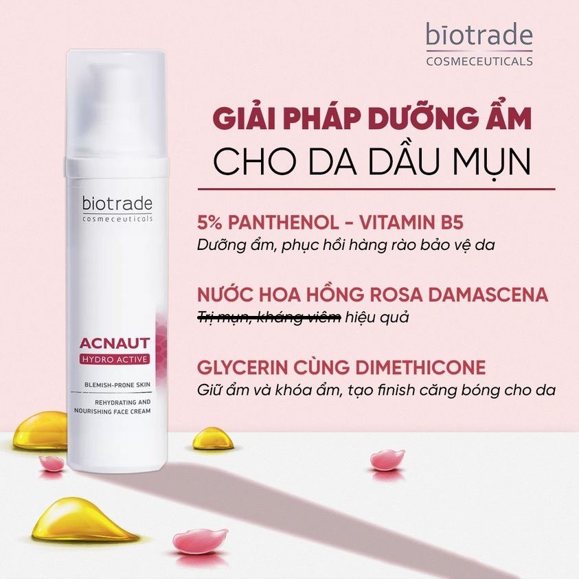 Kem dưỡng ẩm Biotrade Acnaut Hydro Active Cream cho da hỗn hợp, da dầu ...