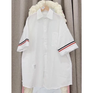 Áo sơ mi tay lỡ phối viền oversize dành cho nữ