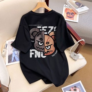 Áo thun HIIXIIVI 100% cotton tay ngắn dáng suông in họa tiết trẻ trung thời trang unisex size 5XL