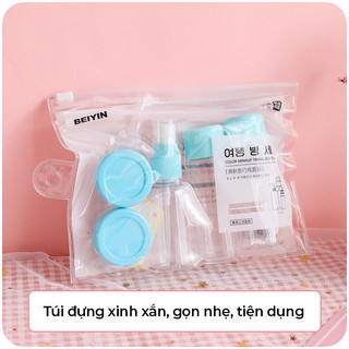 Bộ chiết mỹ phẩm mini 7 món, bộ chiết mỹ phẩm du lịch nhỏ gọn tiện lợi { H }