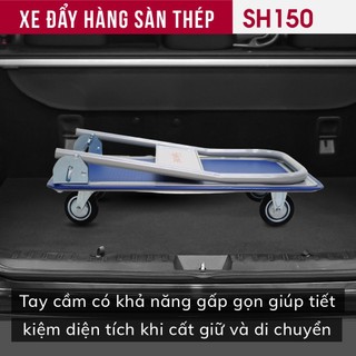 Xe đẩy hàng sàn thép 4 bánh FUJIHOME SH150, tải trọng 100kg - Hàng chính hãng - Bảo hành 12 tháng