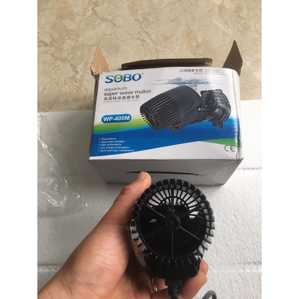 Thổi luồng SOBO WP-400M(15W-10000L/H),tạo sóng,đẩy cặn bẩn dùng cho hồ cá cảnh,hồ koi.