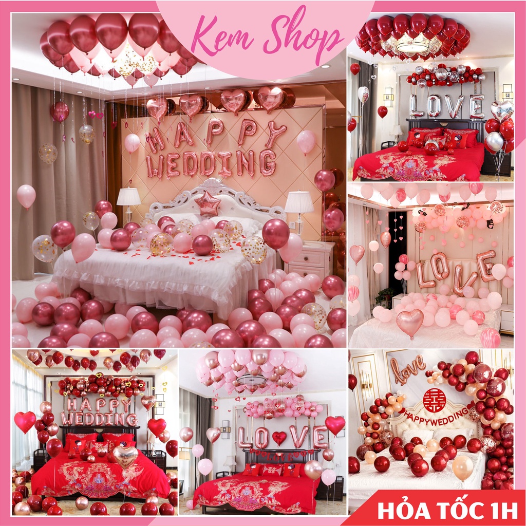 Set trang trí phòng cưới, đám cưới phong cách hiện đại - Kem Shop K184
