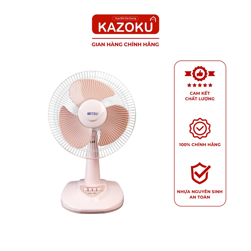 Quạt Bàn Cao Cấp Gentle Wind 12 inch - Dương, Hồng, Kem - Vua Đồ Gia Dụng Kazoku [QB]