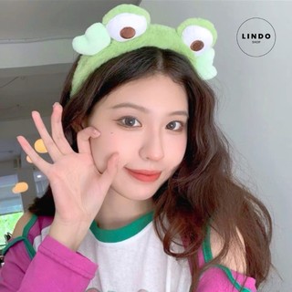 [Quà tặng dễ thương] Bờm tóc - Cài Tóc Ếch Xanh LINDO Xinh Xắn, Dễ Thương, Phủ Lông Nhung Mềm Mại