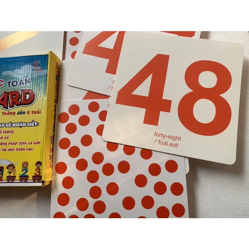 Bộ thẻ Dot card với các chấm tròn màu đỏ rực rỡ