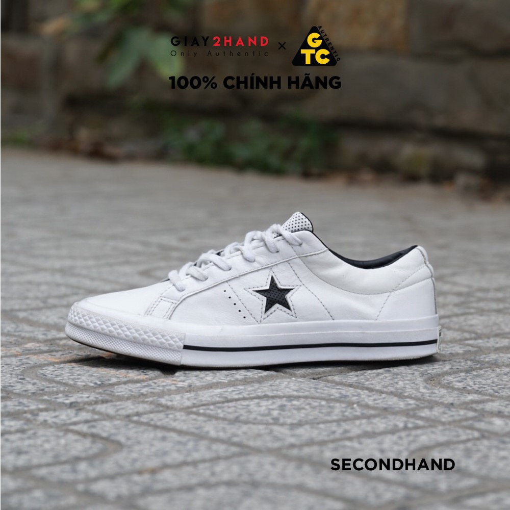 2hand Giay Th Thao CONVERSE ONE STAR PERFORATED LEATHER LOW TOP WHITE BLACK 158464C GIAY C CHINH HANG Shopee Vi t Nam