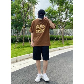 Bộ Hè Nam Thể Thao COUNTRY Dáng Rộng BASSIC Cá Tính, Áo Kèm Quần Cotton Mềm Mịn Thấm Hút Mồ Hôi Tốt