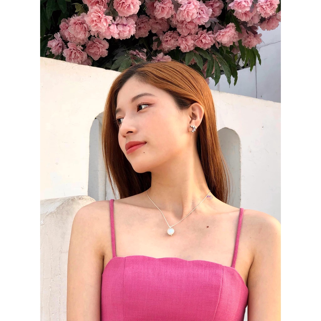Ảnh Dây Chuyền Khung Bạc 925 Đá Ánh Trăng  Thiên Nhiên Phong Thủy May Mắn Không Kị Mệnh SP002711 Gypsy.lala 4