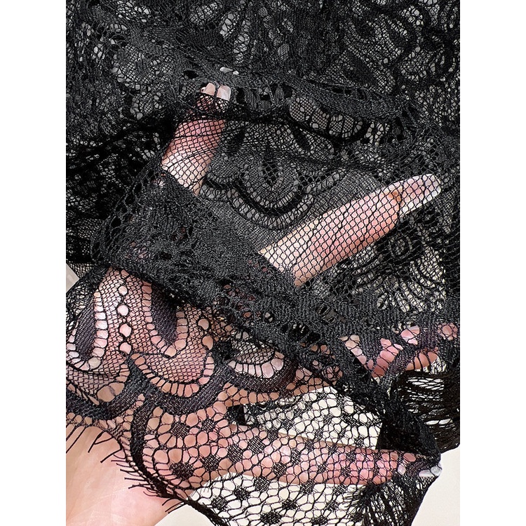 Milyfashion Ren Đen Cutout Tay Ngắn T Gạc Ngắn Top Wavy Edge Mùa Hè