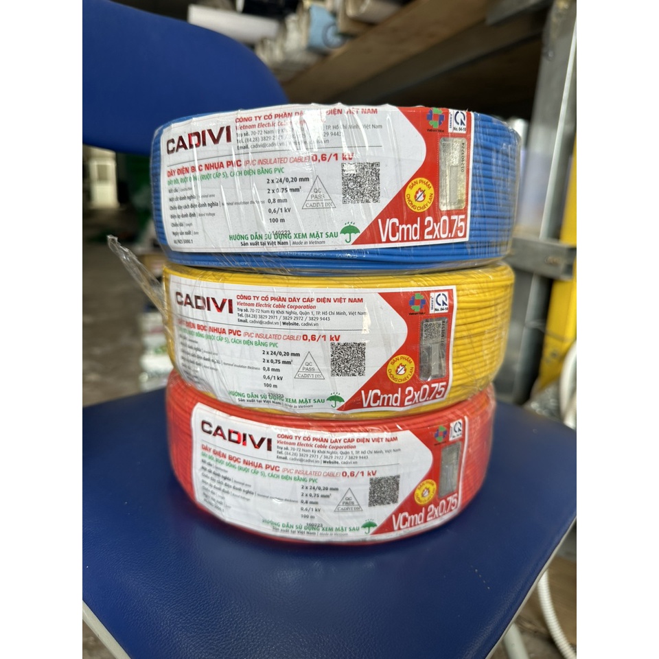 ( Bán lẻ theo 1m) Dây điện đôi CADIVI VCMD 2x0.75 | Shopee Việt Nam