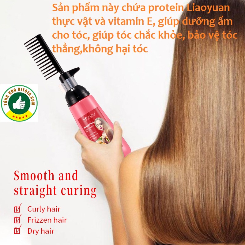 Kem duỗi tóc MOKURA 150ml nhanh chóng tiện lợi Chiết Xuất Dầu Argan Tự Nhiên Keratin Smooth Kem Sáng Bóng
