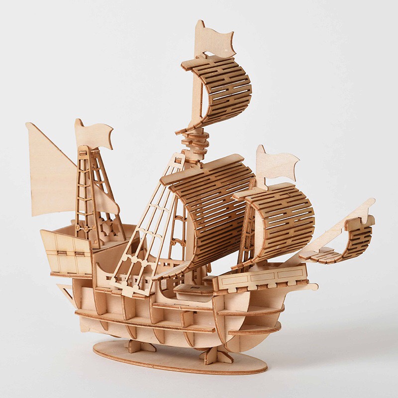 Tự Lắp Ráp Mô Hình Gỗ 3D Sailing Ship, Xe Ô Tô, Tàu Hỏa, Đồ Chơi Thông ...