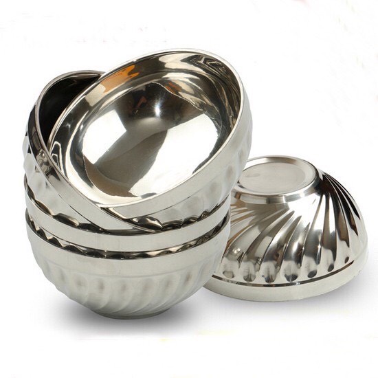 Chén-Tô - inox 2 Lớp Xoắn Cách Nhiệt đủ kích cỡ , Bát Inox, Tô Inox chất dày dặn an toàn